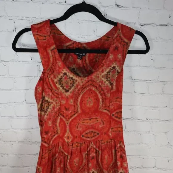 Urban Renewal Outfitters Orange/Multi-Color Short Sleeve Dress Women's Size L - Picture 2 of 6
